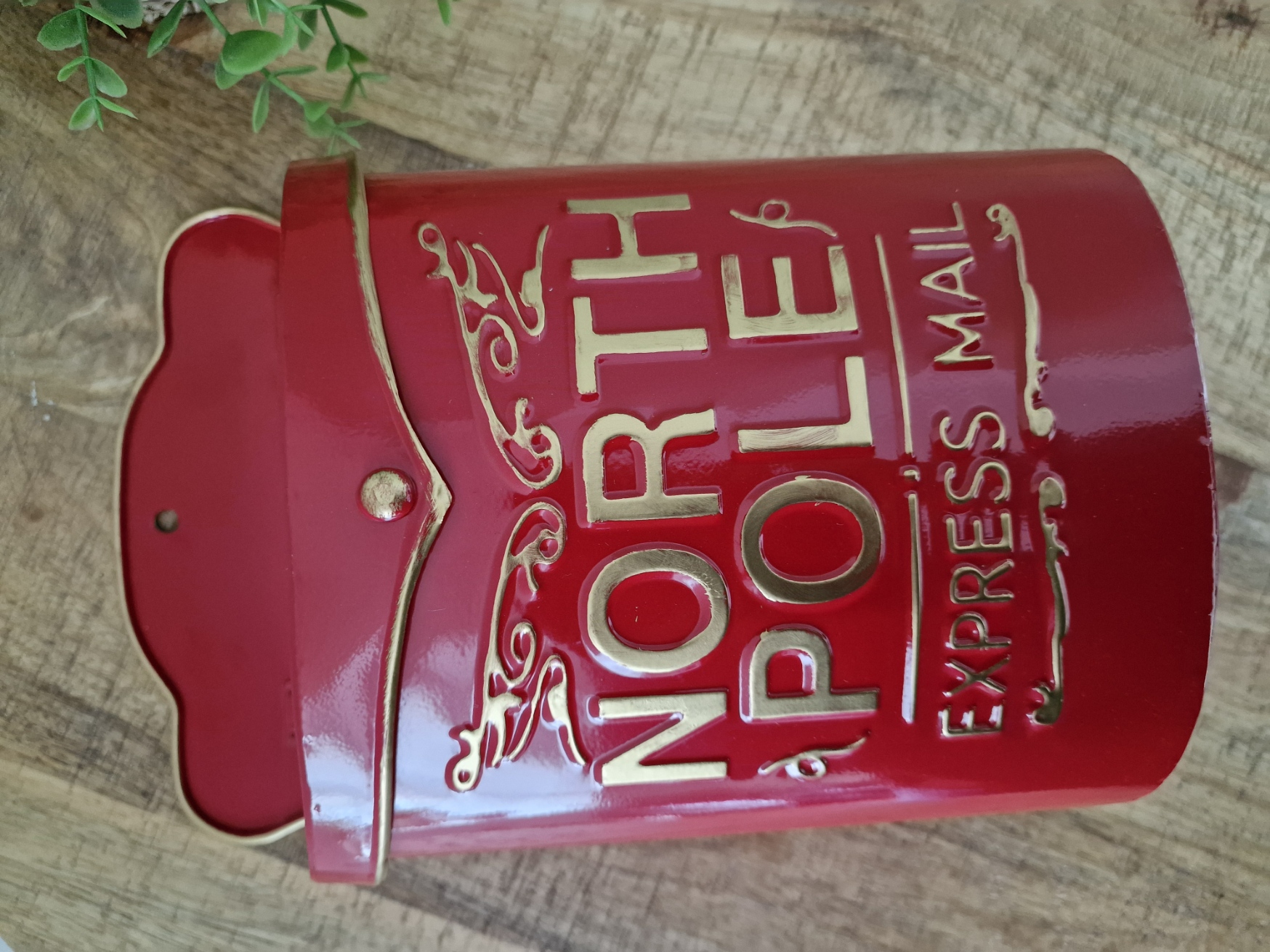 Red North Pole Express Mail Letterbox Christmas Santa Post Box